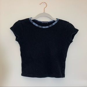 brandy melville blue plaid ashlyn top